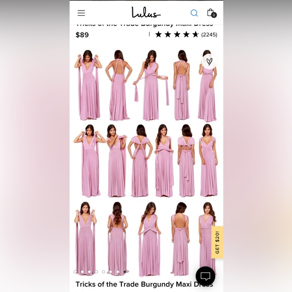 Lulu's Tricks of the Trade Bridesmaid dress- Burgundy - Picture 4 of 5